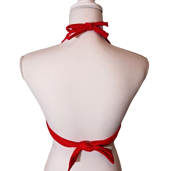 NEW J. Crew Red Tie-back Halter Bikini Swim‎ Top Women's Size XS - Picture 5 of 10